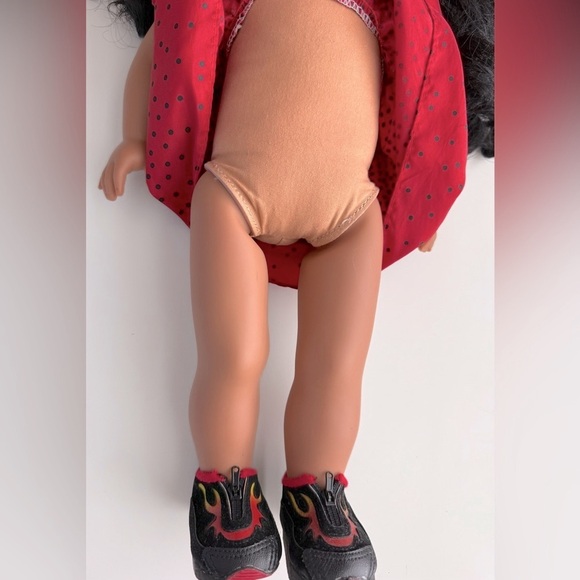 18” Possible Newberry Collection - Red Polka Dot Dress Doll with Black Hair - Picture 9 of 12